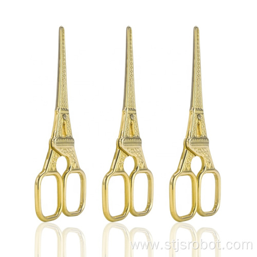 New Design Eiffel Tower Shape Gold Plated Stainless Steel Beauty Scissors